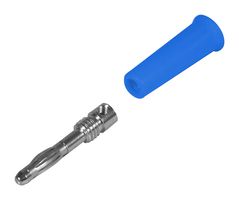 CAL TEST ELECTRONICS CT2011-6 Banana Test Connector, Plug, Cable Mount, 36 A, 1.2 kV, Nickel Plated Contacts, Blue