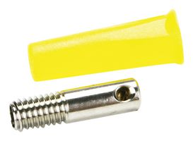 CAL TEST ELECTRONICS CT2215-4 Banana Test Connector, Jack, Cable Mount, 36 A, 1.2 kV, Nickel Plated Contacts, Yellow