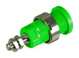 CAL TEST ELECTRONICS CT2236-5 Banana Test Connector, Jack, Panel Mount, 36 A, 1 kV, Nickel Plated Contacts, Green