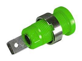 CAL TEST ELECTRONICS CT2238-5 Banana Test Connector, Jack, Panel Mount, 36 A, 1 kV, Nickel Plated Contacts, Green