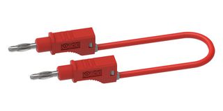 CAL TEST ELECTRONICS CT2131-25-2 Banana Test Lead, 4mm Banana Plug, Stackable, 4mm Banana Plug, Stackable, 9.84 ", 250 mm, Red