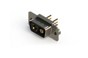 EDAC 627-2WK2224-7NA Combination Layout D Sub Connector, 627C Series, DE-2WK2, Plug, 2 Contacts, 2 Coax, Solder