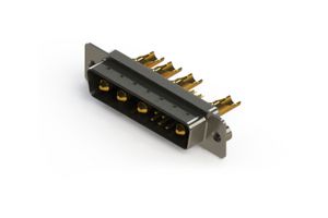 EDAC 627-9W4-222-3TA Combination Layout D Sub Connector, 627C Series, DB-9W4, Plug, 9 Contacts, 5 Signal, 4 Power