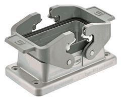 HARTING 09628100392 Heavy Duty Connector, Base, Bulkhead Mount, Aluminum Die-Cast, 2 Lever, 10B