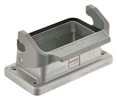 HARTING 09628100398 Heavy Duty Connector, Base, Bulkhead Mount, Aluminum Die-Cast, 1 Lever, 10B