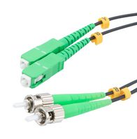 L-COM FCA-SSCASTAD10 Fiber Optic Cable, Singlemode, 2 Fibers, 9µm / 125µm, SC Duplex to ST Duplex, 32.8ft