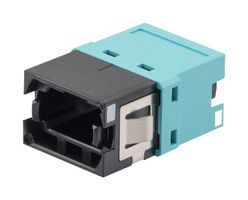 L-COM FOA-825-AQU Fiber Optic Adapter, Aqua, MPO Simplex, MPO Simplex, Straight Adapter