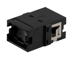 L-COM FOA-825-BLK Fiber Optic Adapter, Black, MPO Simplex, MPO Simplex, Straight Adapter