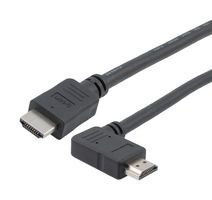 L-COM HD21ZRAR-MM-BLK-2M Cable de Audio / Video, LSZH, 2.1, 90° HDMI Plug, HDMI Macho, 6.6 ft, 2 m, Negro