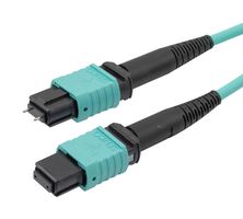 L-COM MPMF12OM3AZ-5 Fiber Optic Cable, Multimode, 12 Fibers, 50µm / 125µm, MPO Plug to MPO Jack, 16.4ft