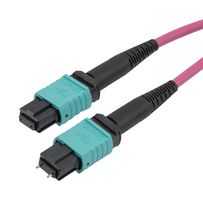 L-COM MPMF12OM4BP-3 Fiber Optic Cable, Multimode, 12 Fibers, 50µm / 125µm, MPO Plug to MPO Jack, 9.8ft