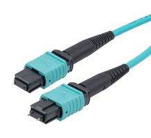 L-COM MPMF24OM3AP-5 Fiber Optic Cable, Multimode, 24 Fibers, 50µm / 125µm, MPO Plug to MPO Jack, 16.4ft