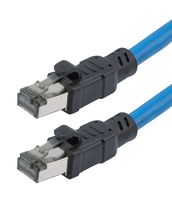 L-COM TRD824-BLU-65F Ethernet Cable, Cat8, RJ45 Plug to RJ45 Plug, FTP (Foiled Twisted Pair), Blue, 19.8 m, 65 ft