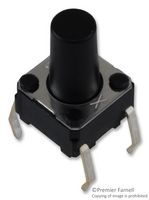 ARATAS (FORMERLY OMRON COMPONENTS) B3F-1070 Tactile Switch, B3D Series, Top Actuated, Through Hole, Round Button, 100 gf, 50mA at 24VDC