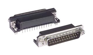 L-COM SD25P-RA-PC D Sub Connector, Standard, Plug, 25 Contacts, DB, Solder