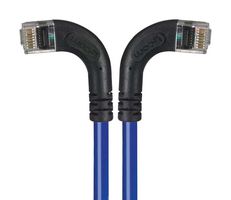 L-COM TRD815RA8BL-1 Cable Ethernet, Cat 5e, RJ45 90° Macho a RJ45 90° Macho, UTP (par trenzado sin blindaje), Azul
