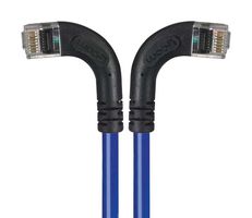 L-COM TRD815RA8BL-2 Cable Ethernet, Cat 5e, RJ45 90° Macho a RJ45 90° Macho, UTP (par trenzado sin blindaje), Azul