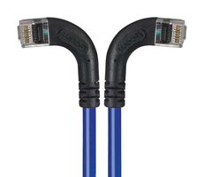 L-COM TRD815RA8BL-25 Cable Ethernet, Cat 5e, RJ45 90° Macho a RJ45 90° Macho, UTP (par trenzado sin blindaje), Azul