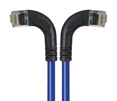 L-COM TRD815RA8BL-5 Cable Ethernet, Cat 5e, RJ45 90° Macho a RJ45 90° Macho, UTP (par trenzado sin blindaje), Azul