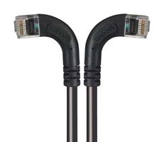 L-COM TRD815RA8BLK-10 Cable Ethernet, Cat 5e, RJ45 90° Macho a RJ45 90° Macho, UTP (par trenzado sin blindaje), Negro