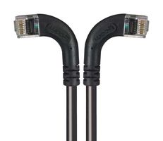 L-COM TRD815RA8BLK-5 Cable Ethernet, Cat 5e, RJ45 90° Macho a RJ45 90° Macho, UTP (par trenzado sin blindaje), Negro