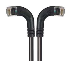 L-COM TRD815RA8BLK-7 Cable Ethernet, Cat 5e, RJ45 90° Macho a RJ45 90° Macho, UTP (par trenzado sin blindaje), Negro