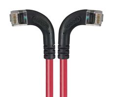 L-COM TRD815RA8RD-2 Cable Ethernet, Cat 5e, RJ45 90° Macho a RJ45 90° Macho, UTP (par trenzado sin blindaje), Rojo