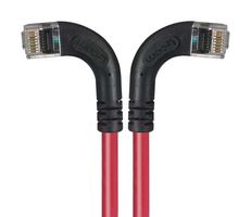 L-COM TRD815RA8RD-30 Cable Ethernet, Cat 5e, RJ45 90° Macho a RJ45 90° Macho, UTP (par trenzado sin blindaje), Rojo
