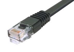 L-COM TRD855FLAT-25 Ethernet Cable, Cat5e, RJ45 Plug to RJ45 Plug, Black, 7.62 m, 25 ft