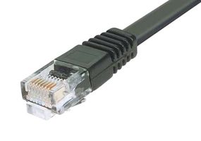 L-COM TRD855FLAT-3 Ethernet Cable, Cat5e, RJ45 Plug to RJ45 Plug, Black, 914.4 mm, 3 ft