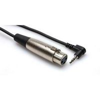 HOSA XVS-101F Audio / Video Cable Assembly, Microphone, XLR3F to Right Angle 3.5mm TS, 1 Ft