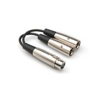 HOSA YXM-101.5 Audio / Video Cable Assembly, Y Cable, XLR3 Socket to Dual XLR3 Plugs, 18"