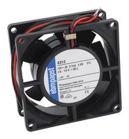 EBM-PAPST 8312 DC Axial Fan, 12 V, Square, 80 mm, 32 mm, Ball Bearing, 31.8 CFM