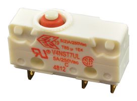 SAIA-BURGESS V4NST7UL Interruptor Microswitch, Subminiature, Pistón, SPDT, Soldable, 5 A, 30 V