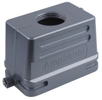 AMPHENOL SINE/TUCHEL C146 21R010 606 1 Heavy Duty Connector, M25 Top Entry, 2 Pegs, Low Profile, Hood, Top Entry, Zinc Alloy Body, 1 Lever