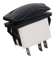 APEM KR375AKXXA12XX Rocker Switch, (On)-Off-(On), SPDT, Non Illuminated, Panel Mount, Black, KR Series