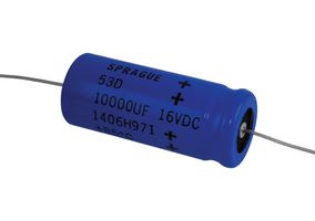 VISHAY 53D103G016HL6 Electrolytic Capacitor, Tubular, 10000 µF, 16 V, ± 10%, PC Pin, 1000 hours @ 105°C, Polar
