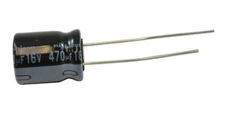 NICHICON UHE1C471MPD6TD Electrolytic Capacitor, Miniature, 470 µF, 16 V, ± 20%, PC Pin, 7000 hours @ 105°C, Polar