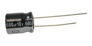 NICHICON UHE1A681MPD6TD Electrolytic Capacitor, Miniature, 680 µF, 10 V, ± 20%, PC Pin, 1000 hours @ 85°C, Polar