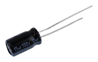 NICHICON UHE2A150MED1TD Capacitor Electrolítico, Miniatura, 15 µF, 100 V, ± 20%, Pin de PC, 1000 horas a 85°C, Polar