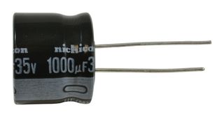 NICHICON UHE1V102MHD6TN Electrolytic Capacitor, Miniature, 1000 µF, 35 V, ± 20%, PC Pin, 10000 hours @ 105°C, Polar