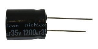 NICHICON UHE1V122MHD6TN Electrolytic Capacitor, Miniature, 1200 µF, 35 V, ± 20%, PC Pin, 1000 hours @ 85°C, Polar