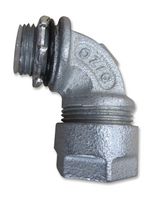 OZ GEDNEY 4Q-950T Conduit Connector, Liquidtight, 95 Degree, 1/2 ", Malleable Iron, Metallic - Zinc Electroplate