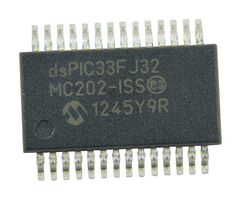 MICROCHIP DSPIC33FJ32MC202-I/SS Controlador de Señal Digital, Serie dsPIC33F, 80 MHz, 32 KB, 21 E/S's, I2C, SPI, UART, USB, 2.5 V