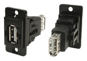 CLIFF ELECTRONIC COMPONENTS CP30708NMB Adaptador de USB, Orificio CSK, USB Tipo A Hembra, USB Tipo A Hembra, USB 2.0