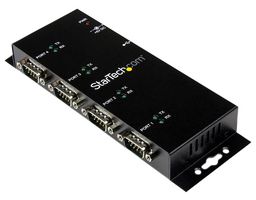 STARTECH ICUSB2324I Adapter Hub, USB to DB9 RS232 Serial, Industrial, DIN Rail & Wall Mountable, 4 Port