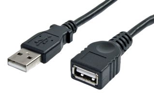 STARTECH USBEXTAA3BK USB Cable, Type A Plug to Type A Receptacle, 0.9 m, 3 ft, USB 2.0, Black