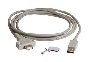 L-COM CSMUAXMT-2M USB Cable, Type A Plug to Type A Receptacle, 2 m, 6.6 ft, USB 2.0, Light Gray