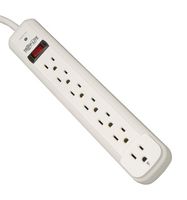 EATON TRIPP LITE TLP725 Surge Protector, Grey, Diagnostic LED, 7 Outlets, NEMA 5-15R, 15 A, 120 V, NEMA 5-15P, 7.6 m