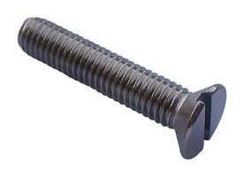 TR FASTENINGS M3 6 KSA2MC S100 Machine Screw, M3, 6 mm, Stainless Steel A2, Flat / Countersunk Head Slotted